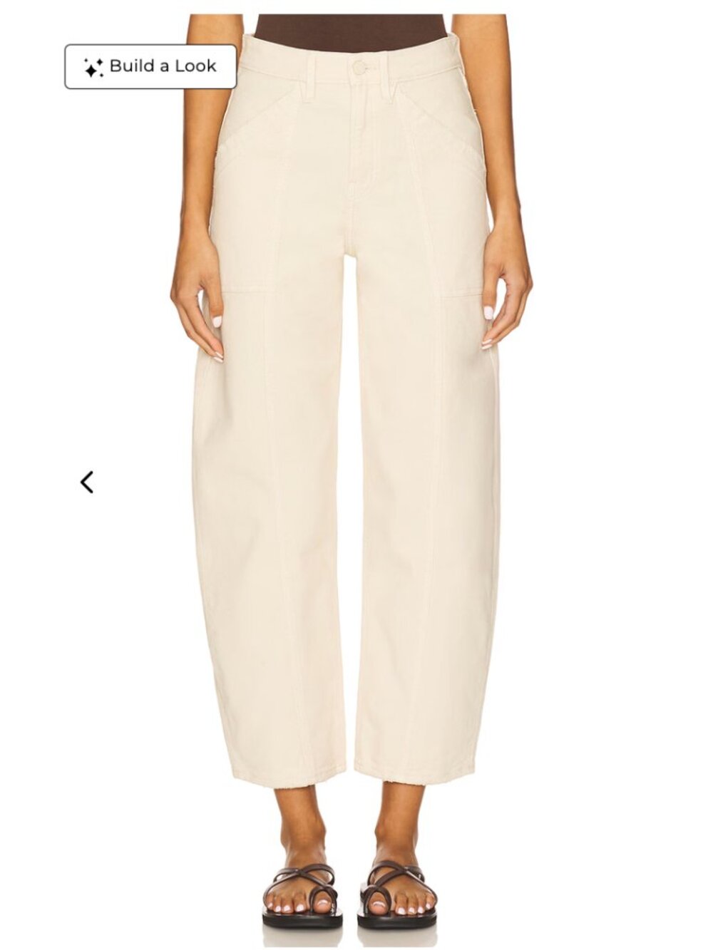 Good American  Canvas Cropped Barrel Pants, Canvas, Size 2, Worn Once